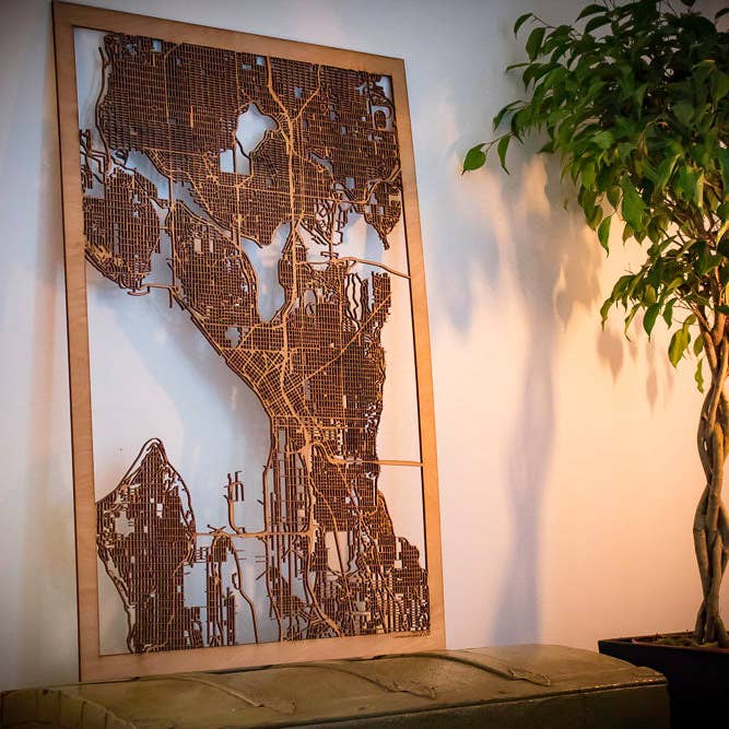 One Man One Garage - Wholesale Wall Accent - City Maps, Large 24x36" Perfect Housewarming Gift! Wooden Street Cutouts27