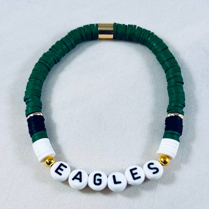 Bracelet vert Philadelphia Eagles pour la vente par Jessica James Design