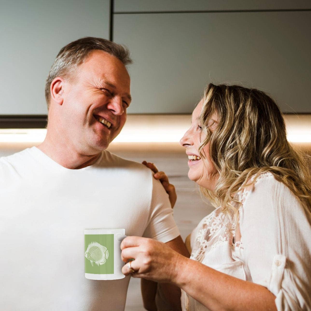 3dRose – Engroshandel Kaffekrus – 3dRose, Grøn Sommerfuglefisk Tropisk Fisk print Eksotisk moderne hav ocean marine, Krus10