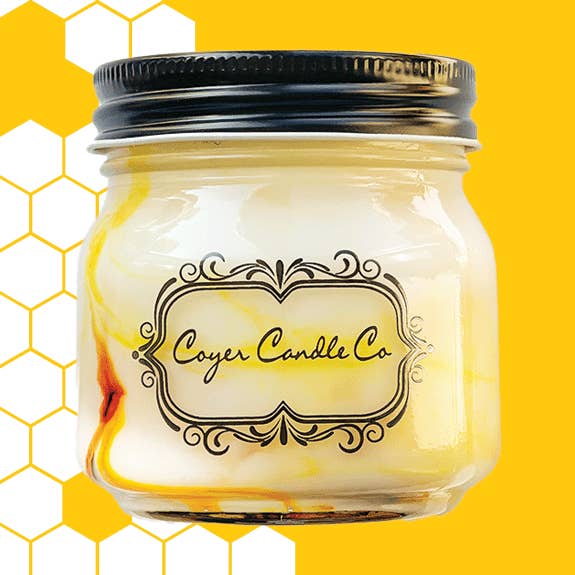 8 oz Candle Jars - Bees Knees Honey for wholesale by Coyer Candle Co.
