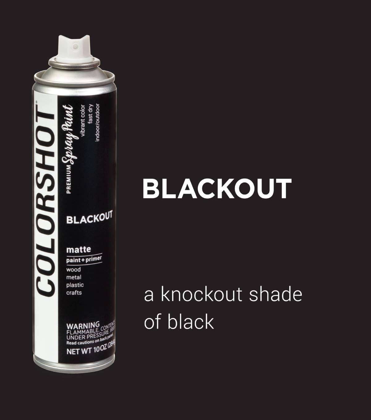 Ilovetocreate - Wholesale Paint Set - COLORSHOT Matte Spray Paint Blackout (Black) 10 oz.1