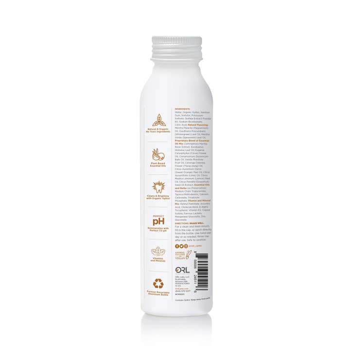 O R L - Organic & Natural Oral Care - Vente Bains de bouche - Bain de bouche à la cannelle ORL - 500 mL - bouteille en aluminium1
