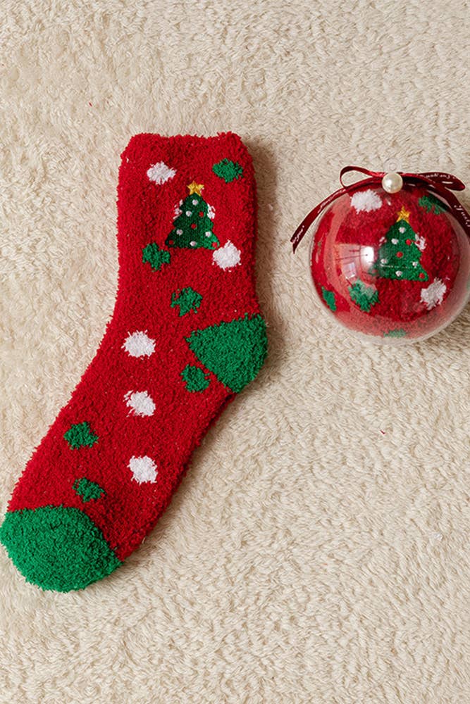 UNISHE - Wholesale Socks - Women's - Cartoon Christmas Fleece Socks MOQ 5Pairs ZZKF30314