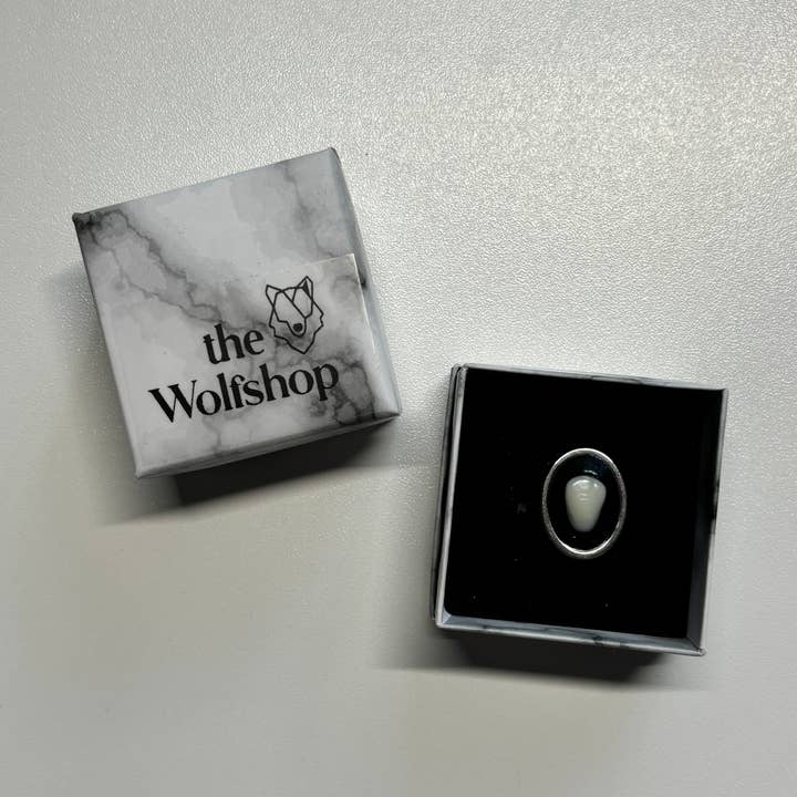 The Wolfshop - Wholesale Single Stone/Solitaire Ring - Oddity Ring - Resin Human Tooth Canine0