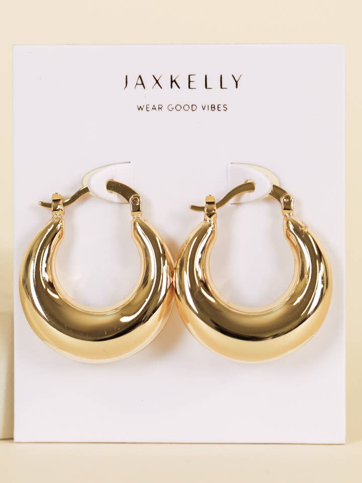 Créole en or - Sculptural Wide - Boucles d'oreilles pour la vente par JaxKelly