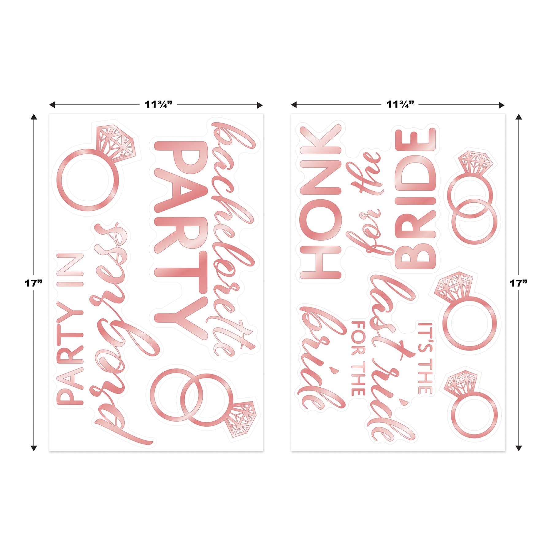 Beistle – Adesivo por atacado – Autocolantes de Despedida de Solteira, 3"-12¼" cada, 9 por pacote4