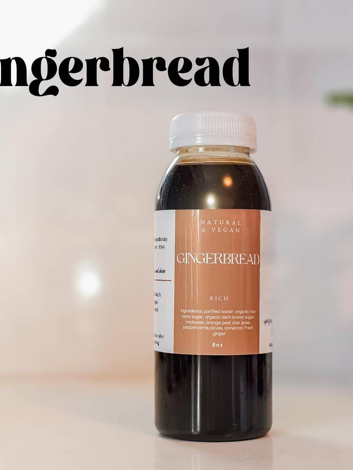 Handmade Gingerbread Cozy Winter Coffee Syrup for wholesale by Lavender and Lenay