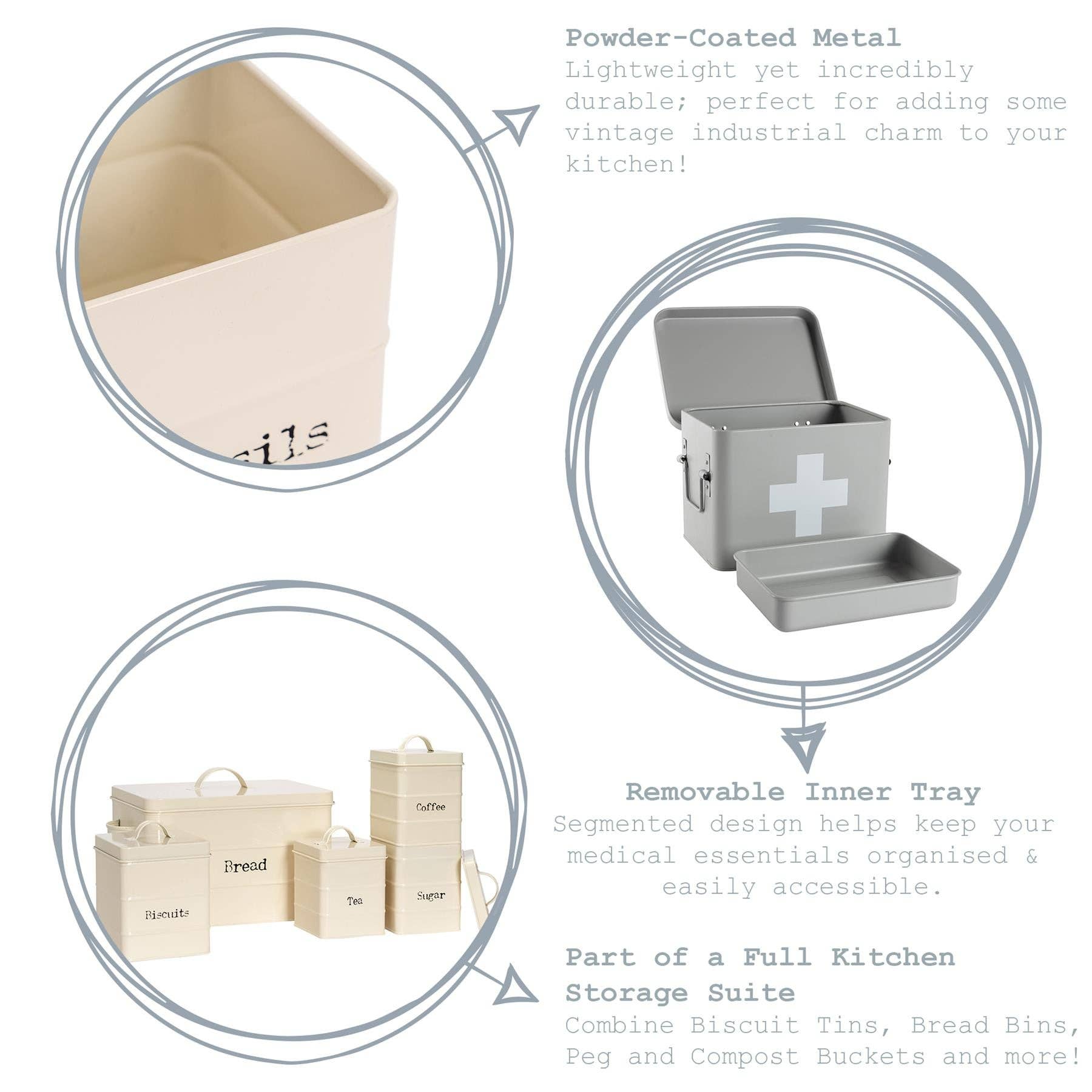 Rinkit Ltd - Wholesale EHBO-kit - Harbour Housewares EHBO-opbergbus - grijs1