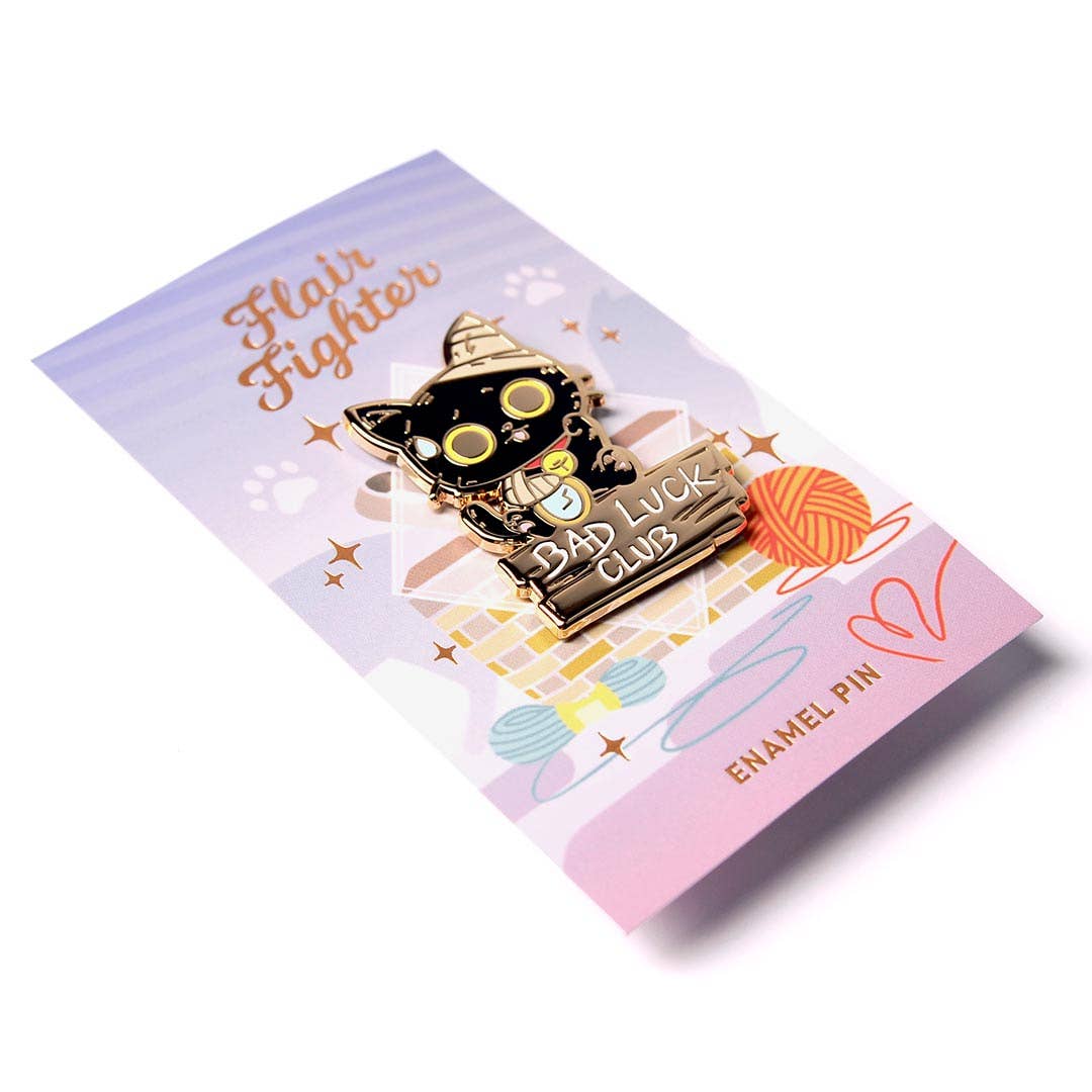 Flair Fighter - Vendita all'ingrosso Spilla da bavero - Spilla smaltata Bad Luck Club Black Cat, regalo per la festa del papà2