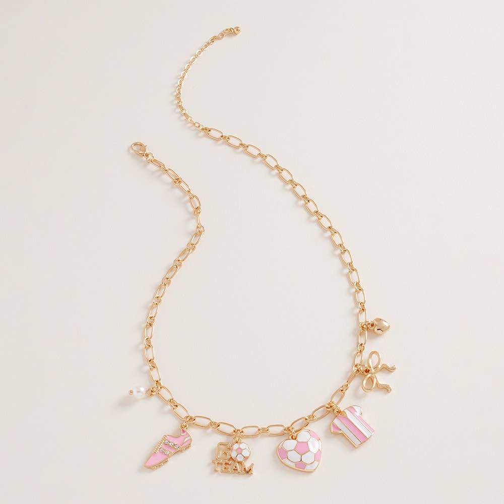 Sensibling Corp. - Vente Colliers à pendentif - Collier Charm Cœur Perle Arc Football1