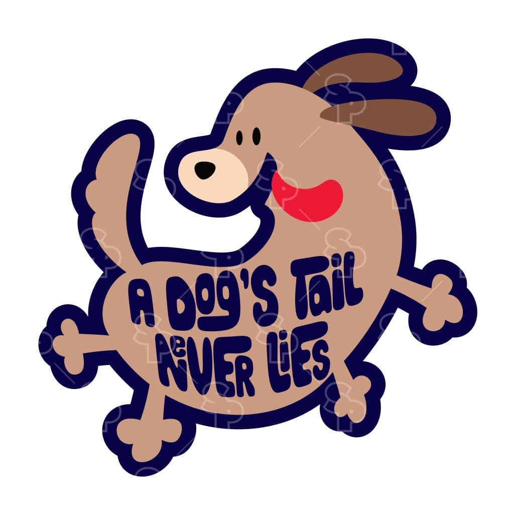 Two Feet Treats - Wholesale Sticker - A Dog's Tail Never Lies - Sticker1