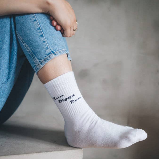 arrel - responsible apparel - Vendita all'ingrosso Calzini - Unisex - Calzini Run Digga Run con scritta1