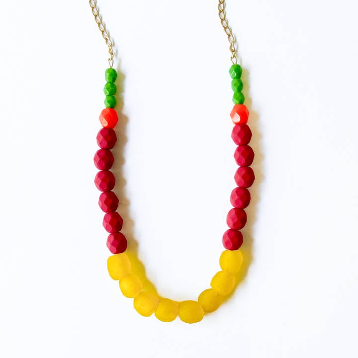 Nest Pretty Things - Wholesale Beaded/Pearl Necklace - Multicolor Recycled African Glass And Mixed Bead Necklace 11