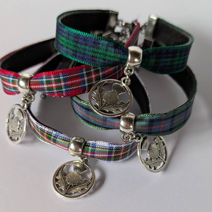 Scottish Thistle & Tartan Bracelets for wholesale by Three Little Pirates