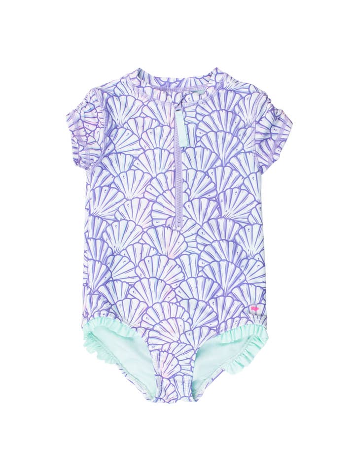 Purple Girls Magical Mermaid Short Sleeve Rash Guard One Piece Swimsuit
for wholesale on Faire