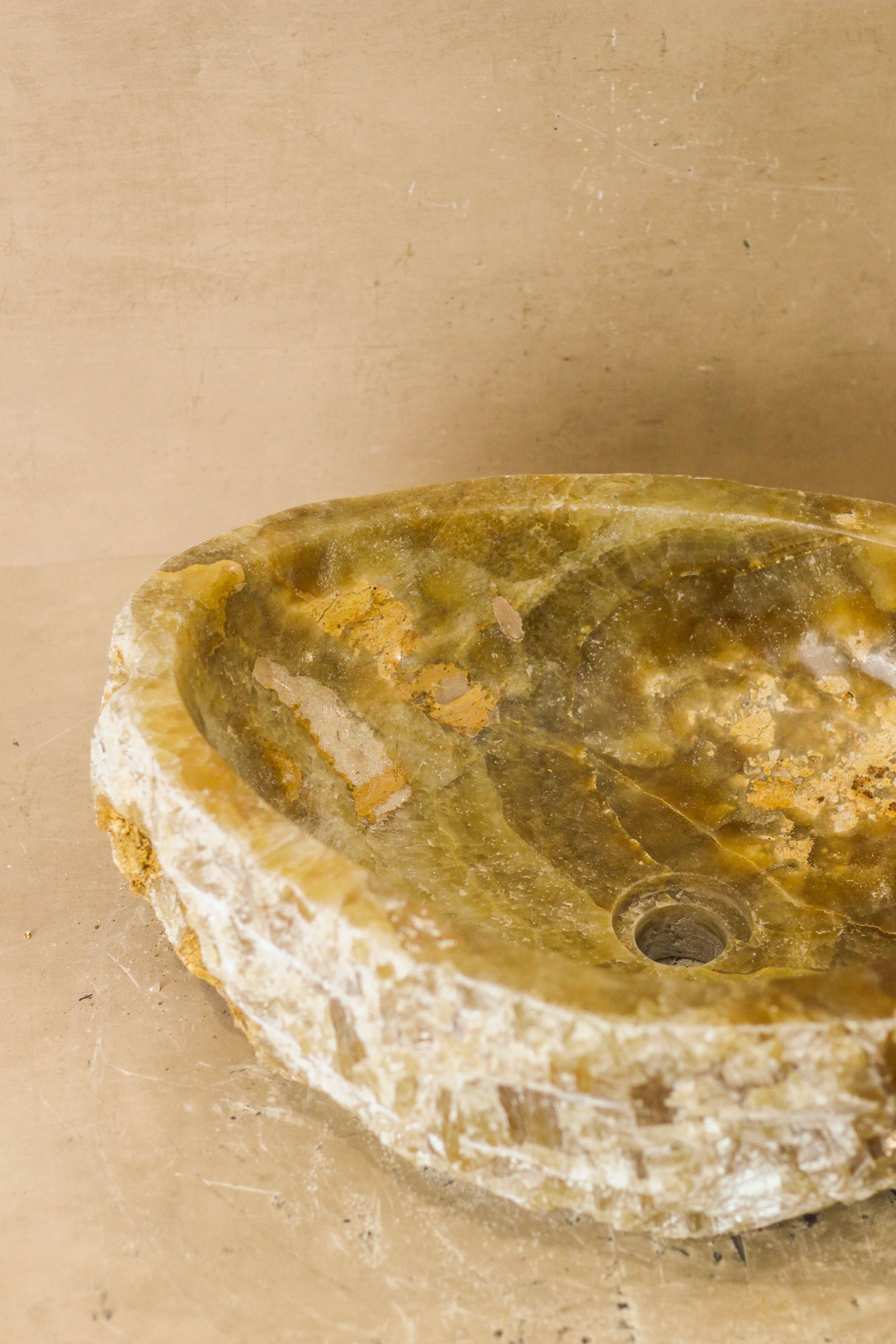 Botanical Boys - Vente Ensemble d'accessoires pour salle de bain - Vasque en onyx bord brut - n° 26