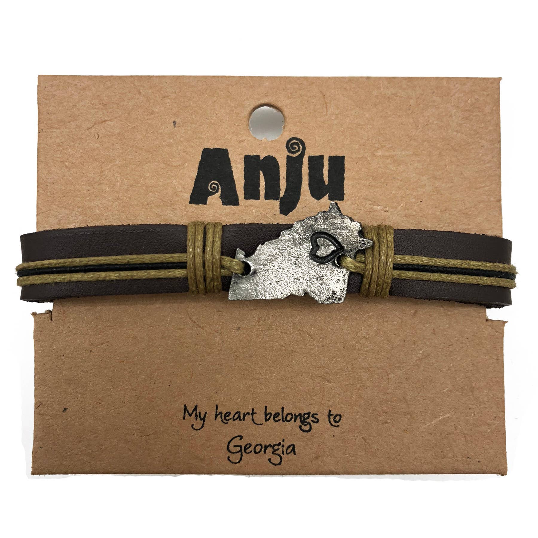 Anju Jewelry – Großhandel Armband mit Charms/Anhängern – Home State Schmuck - Zinn Lederarmband7