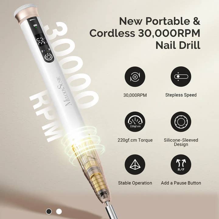 MELODYSUSIE - Wholesale Electronic skincare device - Cordless & Stepless Speed Rechargeable Nail Drill 30000RPM2