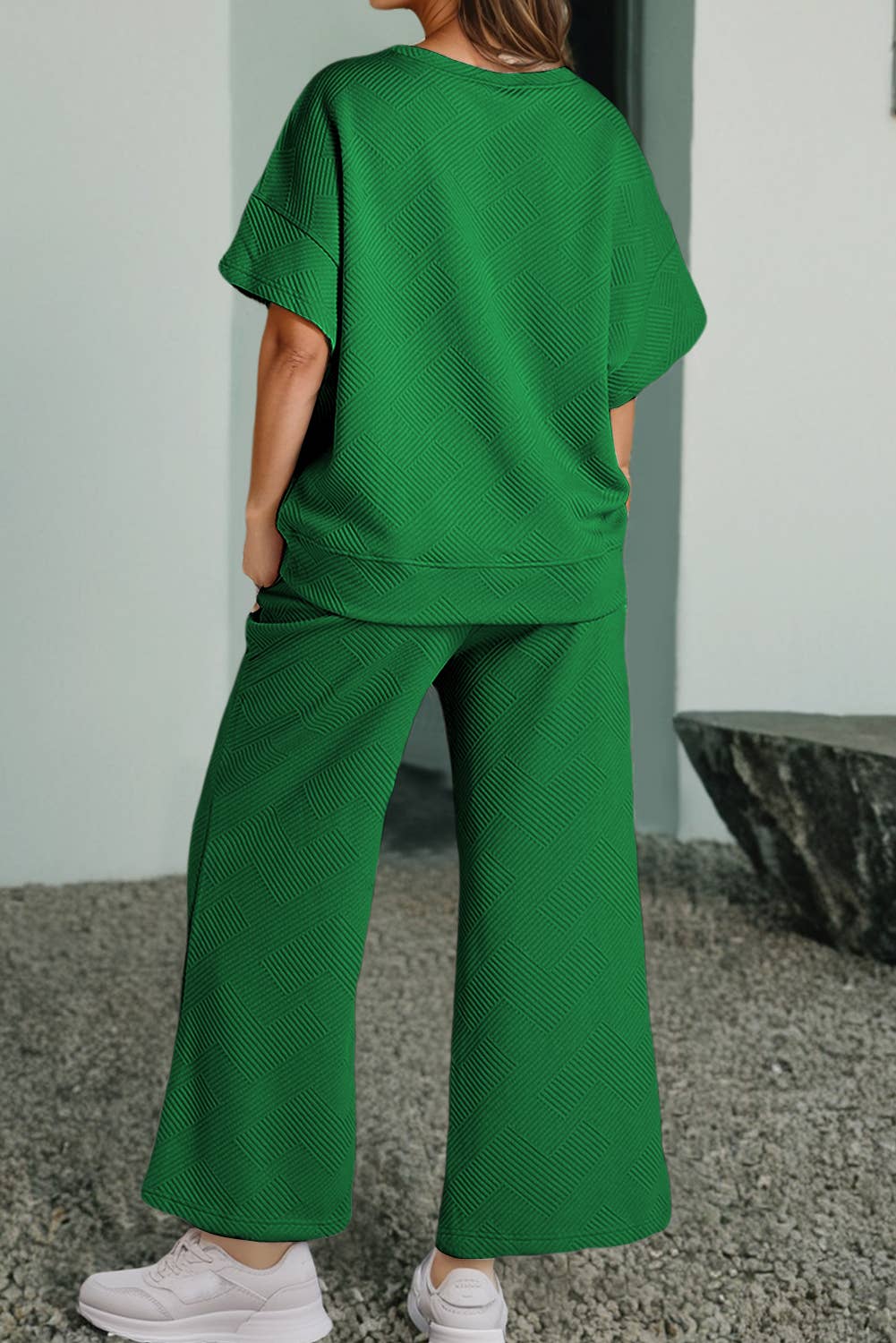 Aapparella - Wholesale Lounge Set - Women's - Women Multi-colored Textured T Shirt and Pants Set | S-2XL10