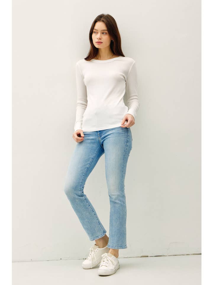 Be Cool - Wholesale Knit Top - Women's - RIBBED COTTON ROUND NECK BASIC TOP 21