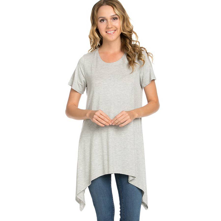 Azules Clothing - Wholesale Tunic - Women's - ATP-2267RS Piko Short Sleeve Tunic8