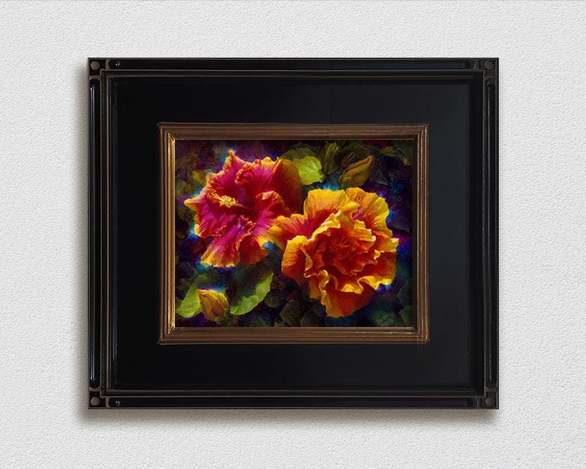 Whitworth Gallery - Wholesale Painting/Drawing - Sunlit Duet - Signed Artist Canvas - Hawaiian Hibiscus Painting7