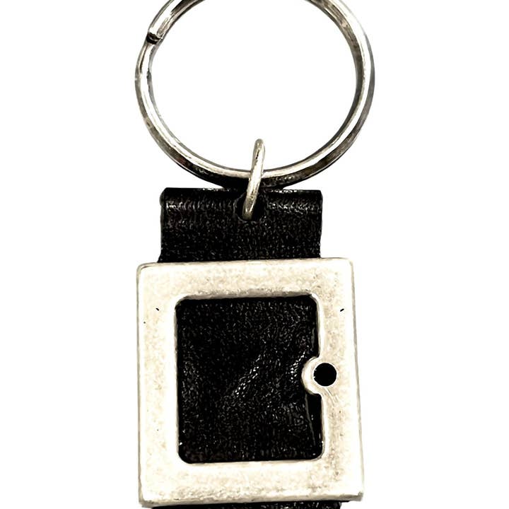 Gloria Mago - Wholesale Keychain - Men's - Noma keychain in black leather silver plated1