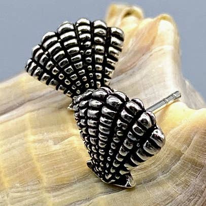 Oorstekers 925 zilver maritiem schelp zwart voor wholesale door LIVINCI