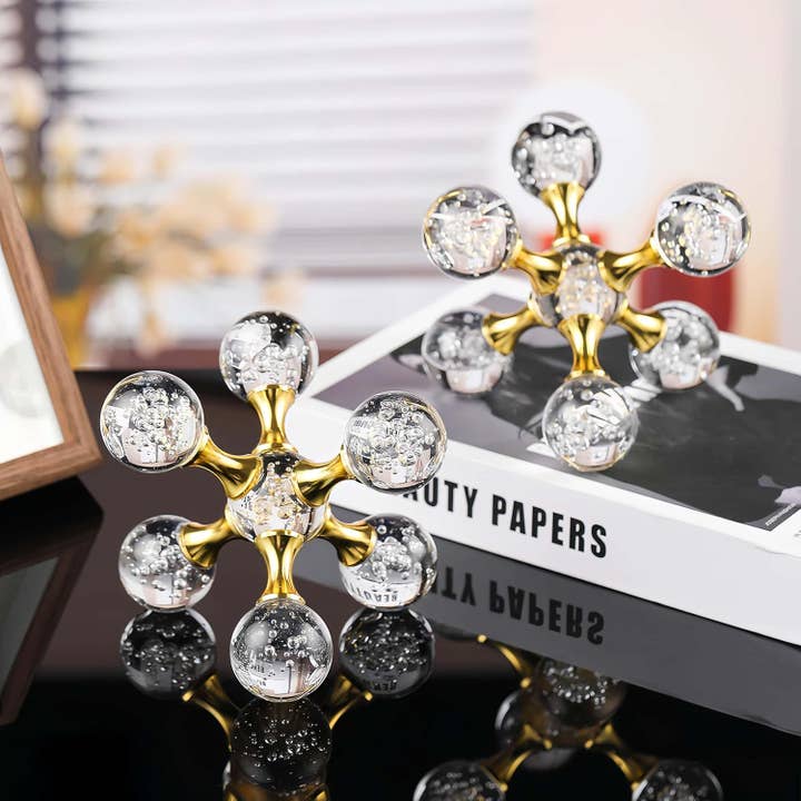 VIGOR - Wholesale Decorative Tabletop Object - Golden Crystal Ball Home Decor for Modern Western House6