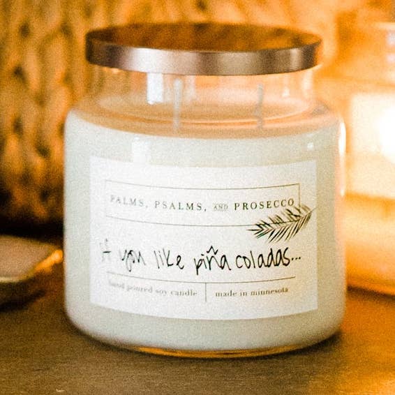 Si vous aimez les piña coladas... Bougie au soja pour la vente par Palms, Psalms, & Prosecco