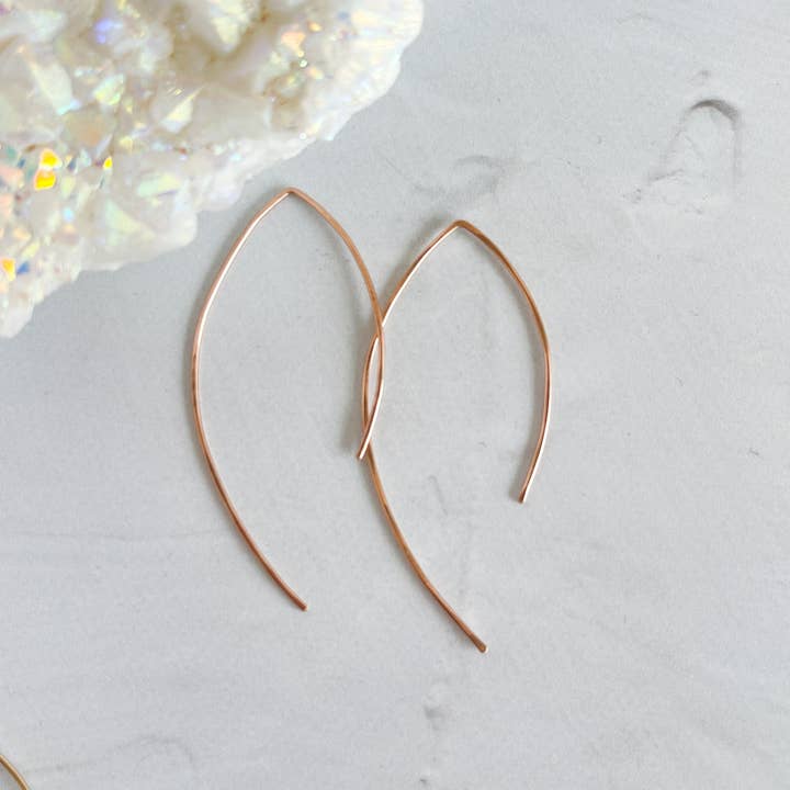 Red Giraffe Designs - Wholesale Dangle Earrings - Minimalist Asymmetric Wire Arch Earrings2