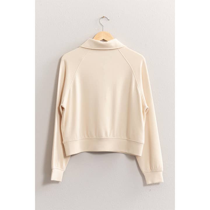 Double Zero - Wholesale Sweatshirt – Women's - Half Zip-Up Collar Sweatshirt3