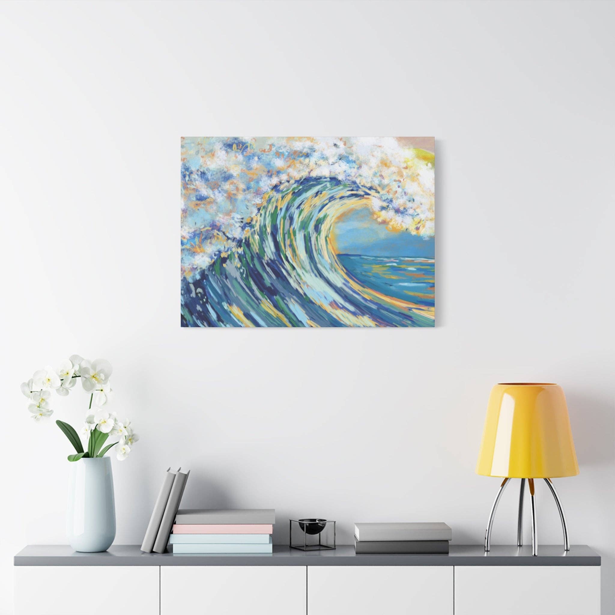 Blue Cava - Wholesale Canvas Art - Ocean Wave Art Canvas Print - Stretched 1.25" Depth24