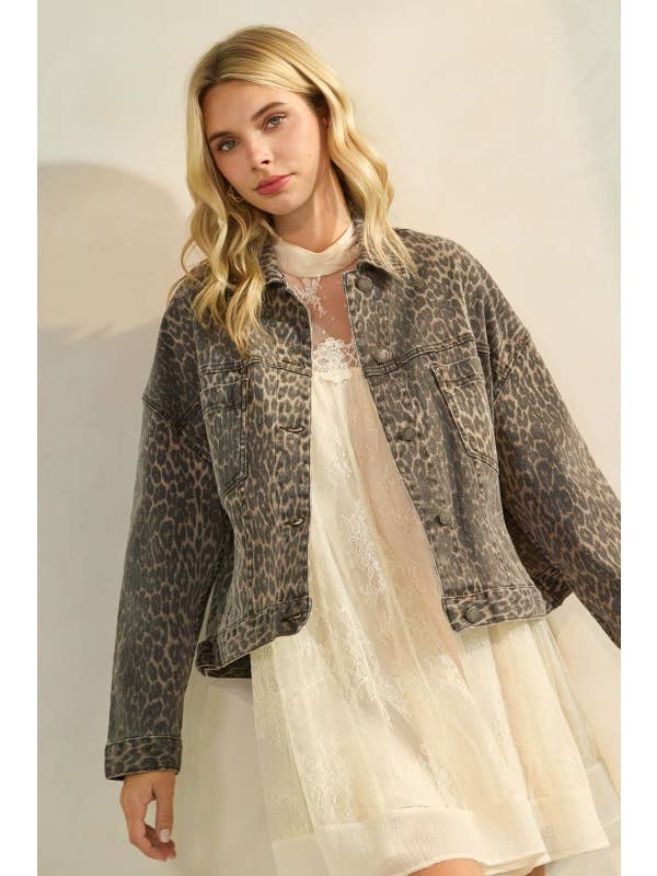 Pink Irene Wholesale - Venta al por mayor Chaqueta - Mujer - Chaqueta vaquera estampada de leopardo35