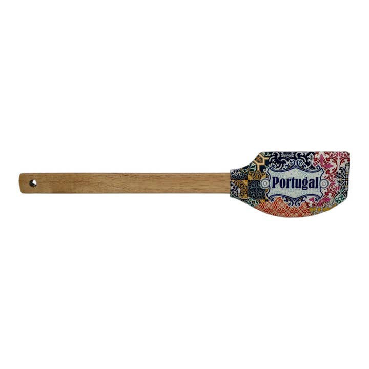Portugal Azulejo Pattern Silicone Spatula: Wooden Handle Kitchen Decor for wholesale by Vintage Dreamz