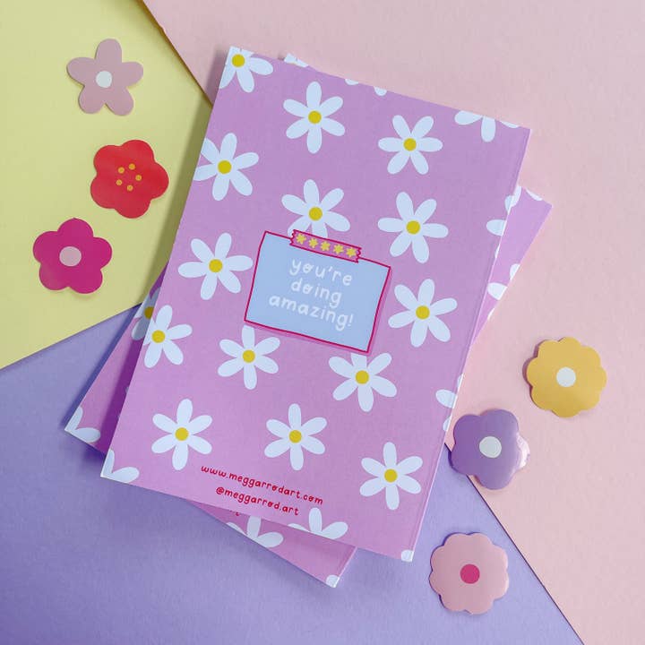 Daisy Bum Notebook for wholesale by Meg Garrod Art