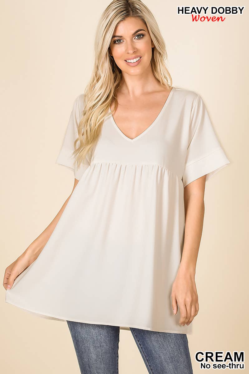 ASHMOCHA  `.42POPS EMPIRE WAIST SHIRRING TUNIC for wholesale on Faire19