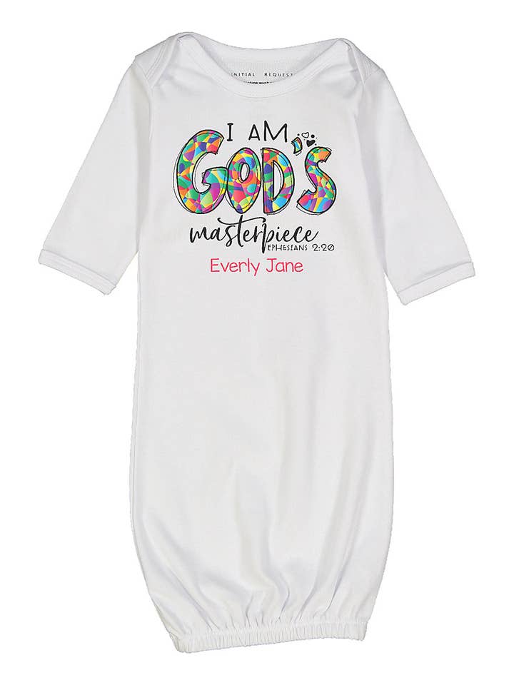 Initial Request - Wholesale Babygown - Baby - I am God's masterpiece Christian Baby Gown 0