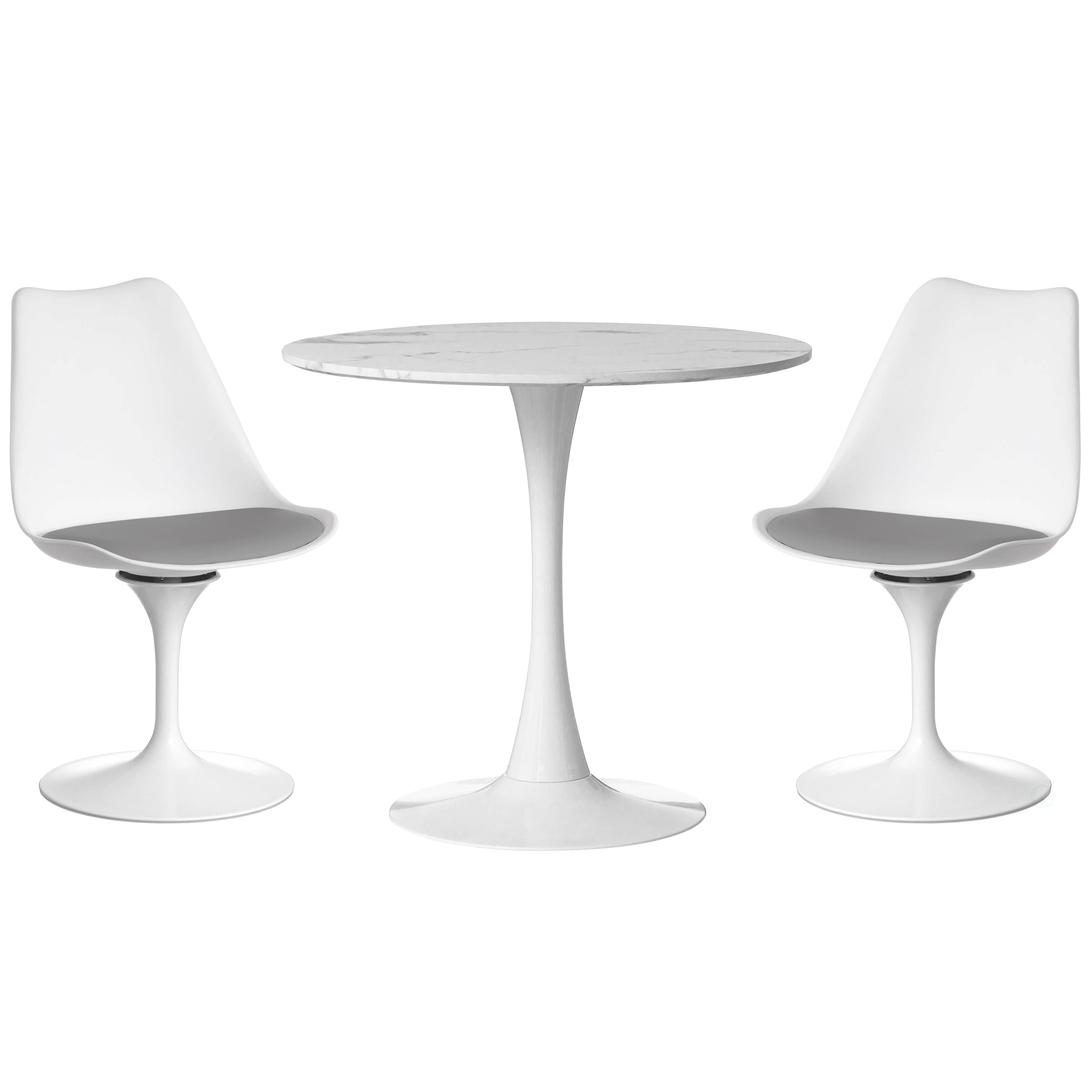 Quickway Imports – Engroshandel Stol – Drejelig tulipanstol med 80 cm tulipanbord med marmormaling9