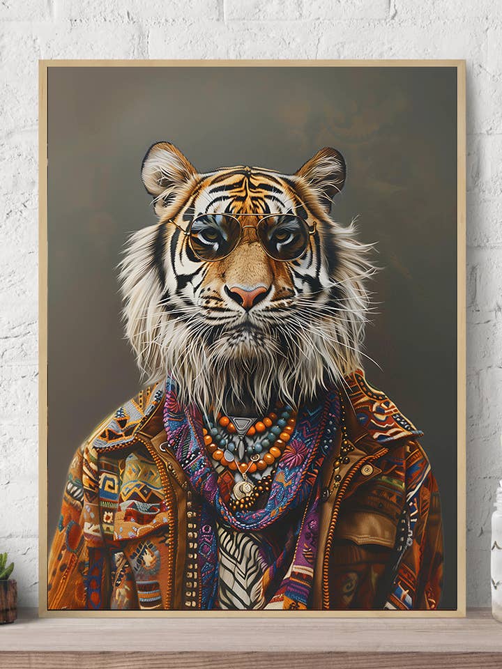 Lienzo decorativo para pared con diseño de hippie Tiger, diseño moderno para venta al por mayor de Arttique - Artistry Canvas Prints