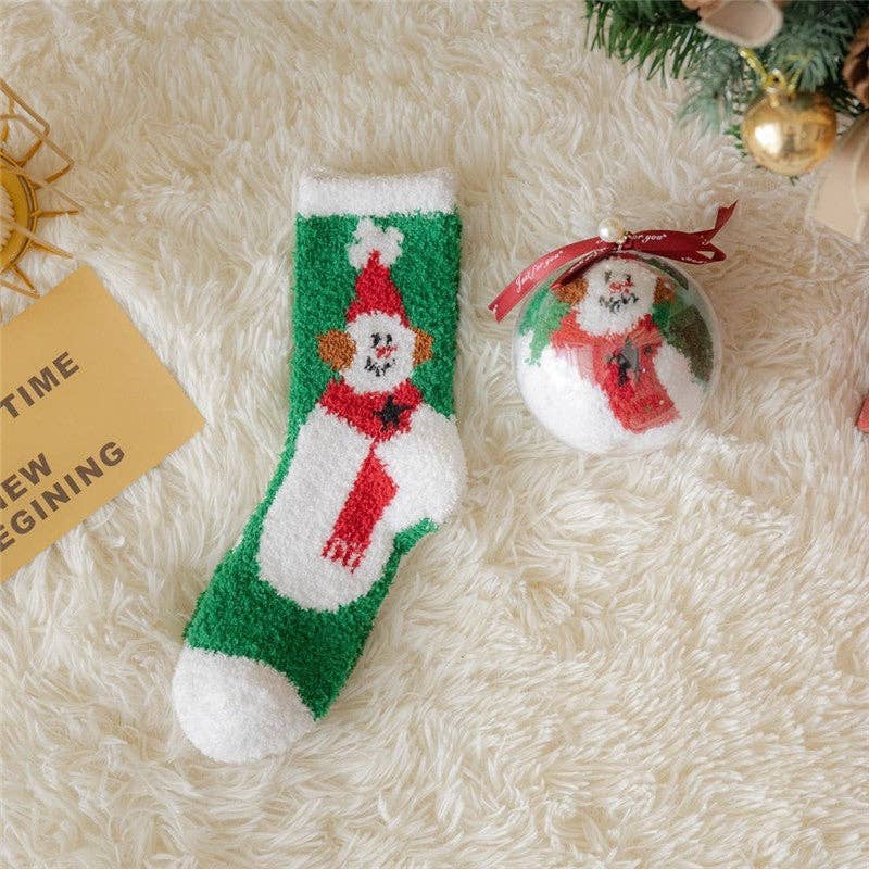 UZ Wholesale Store - Wholesale Socks - Women's - Thickened Coral Fleece Christmas Socks1