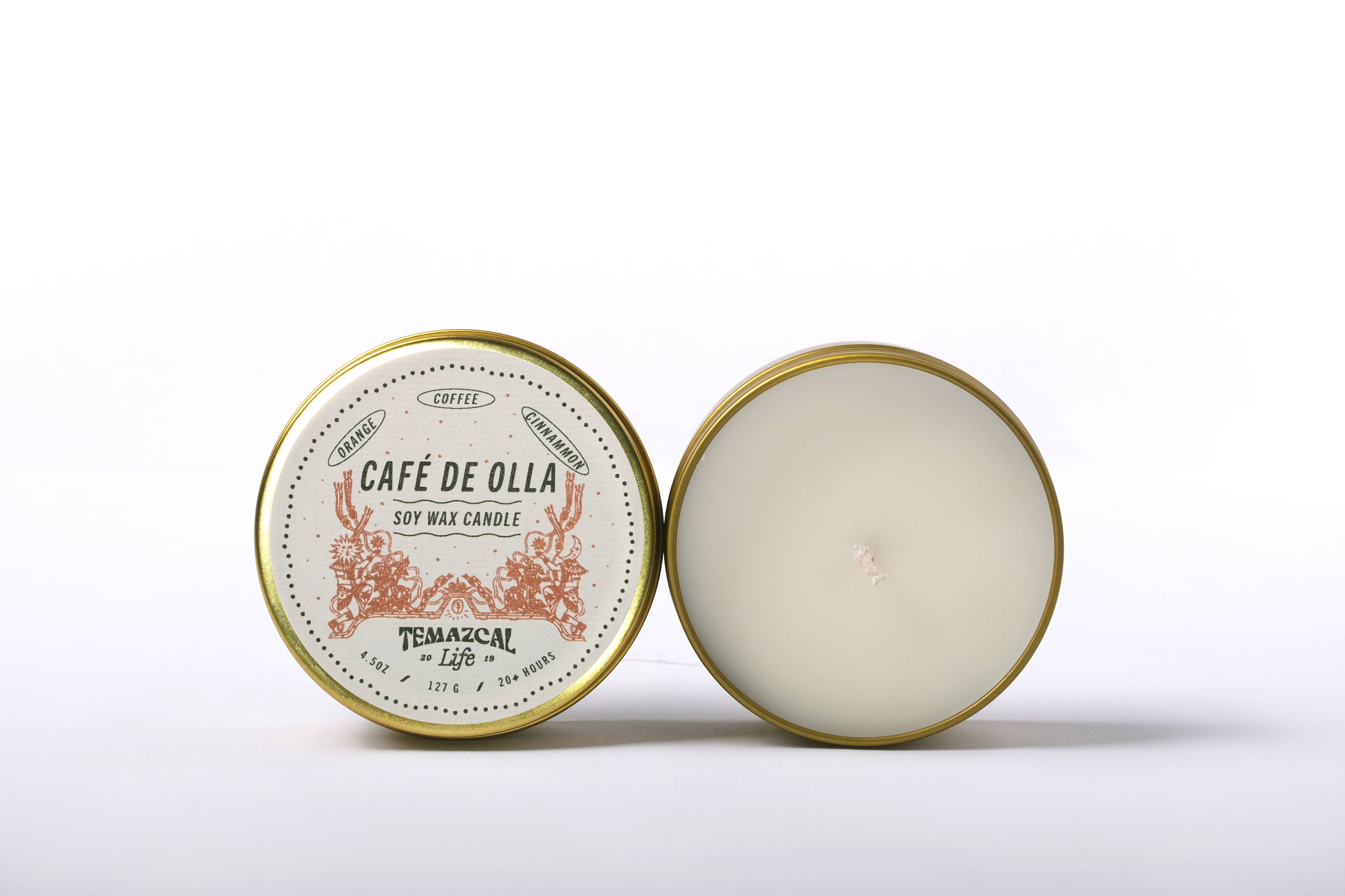 Temazcal Life® - Wholesale Travel Candles - Café de Olla Soy Candle Tin | Coffee Orange | 4 oz3