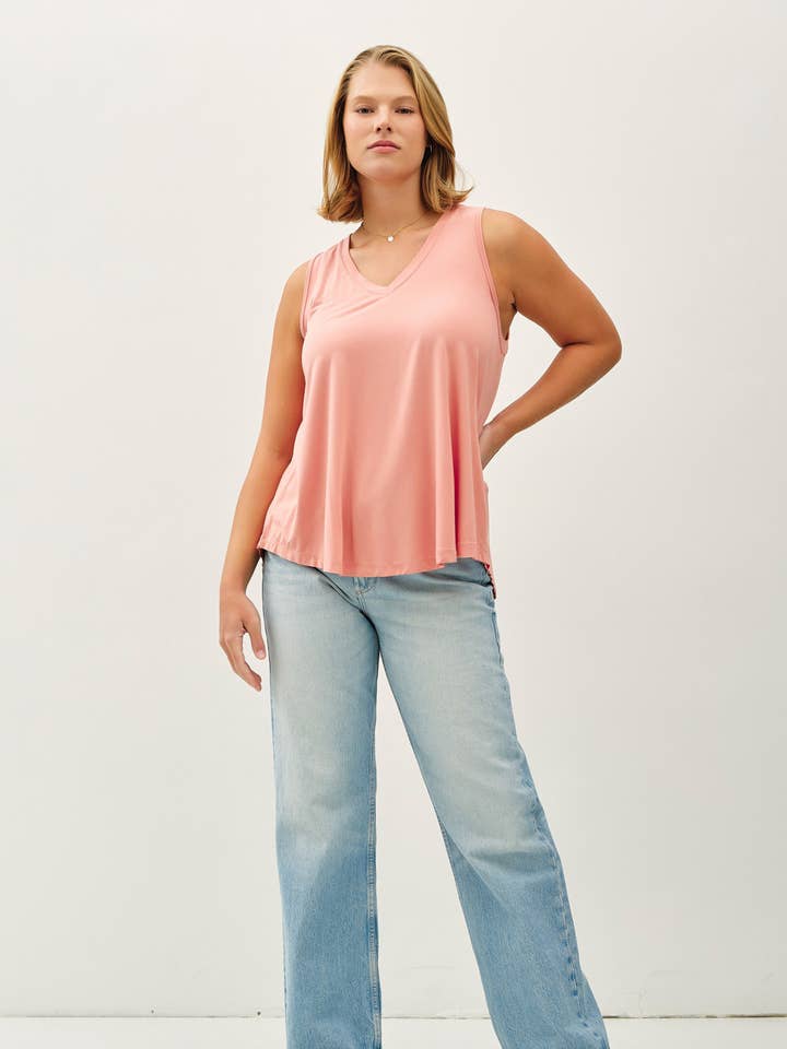PLUS SIZE SOFT V-NECK TANK for wholesale by Be Cool