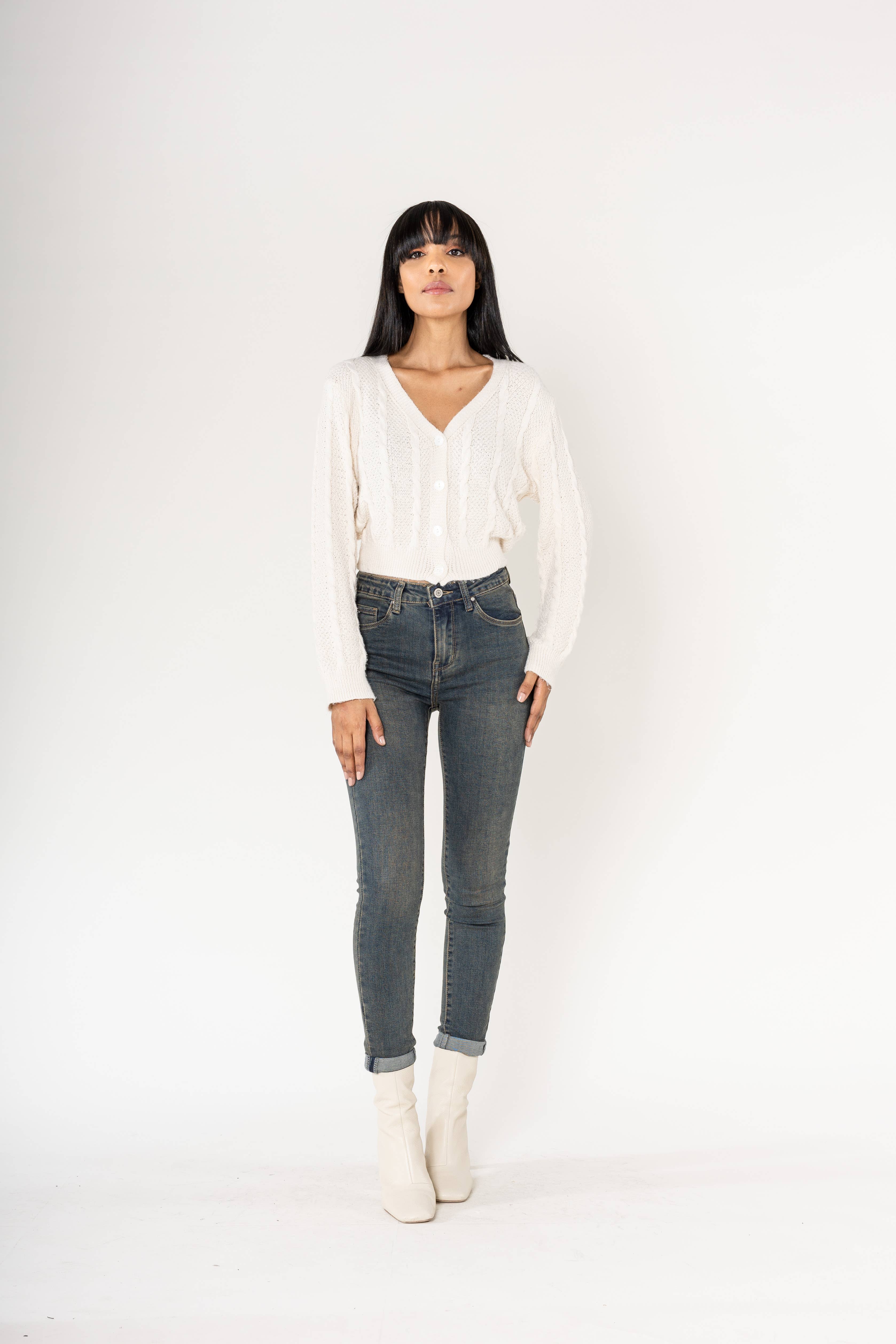 Nina Carter – Engroshandel Jeans - Dame – P078 stretch skinny bukser med høj talje52