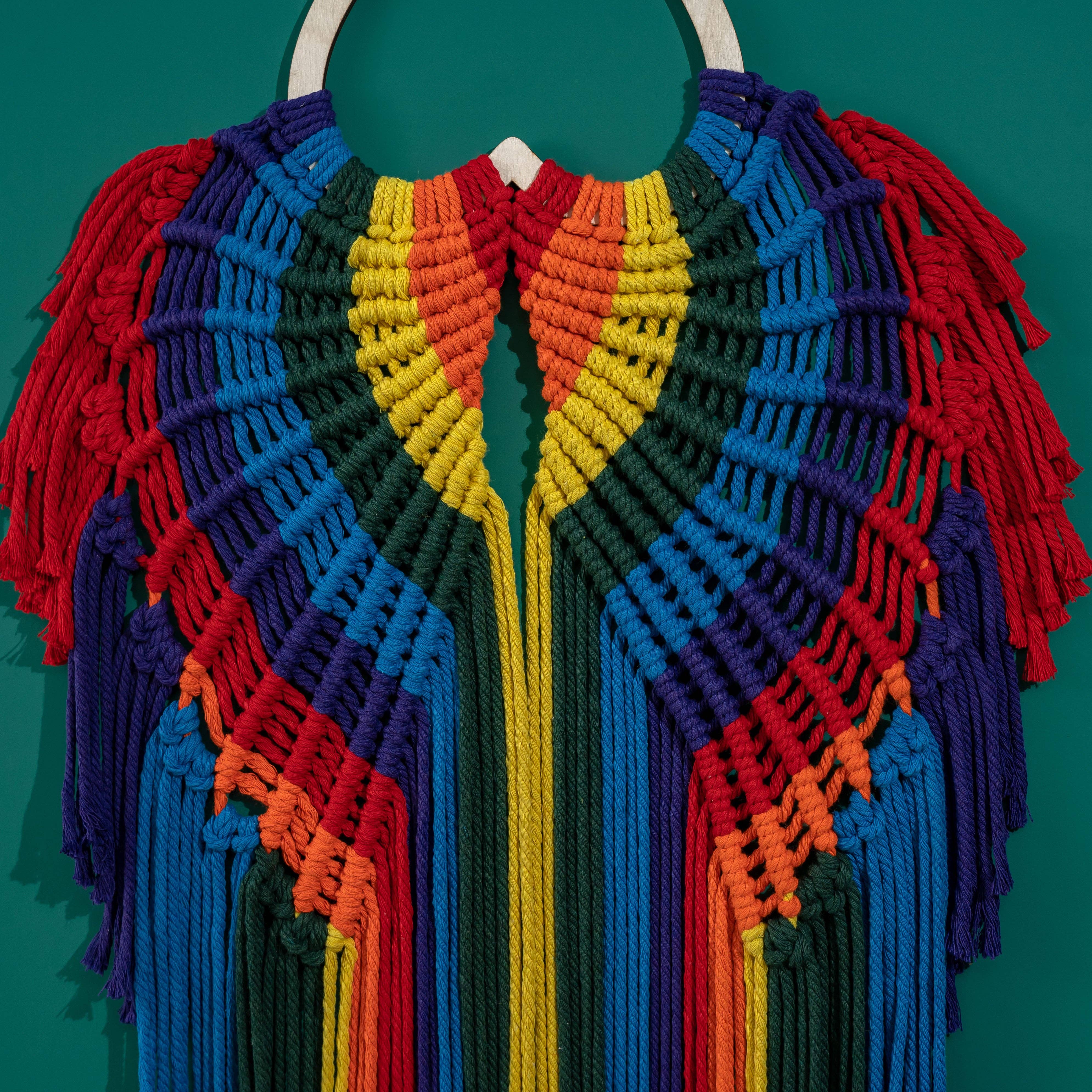 Sparkle Being - Wholesale Tapestry/Textile - Rainbow Angel Wings - Macrame Wall Hanging Tapestry3