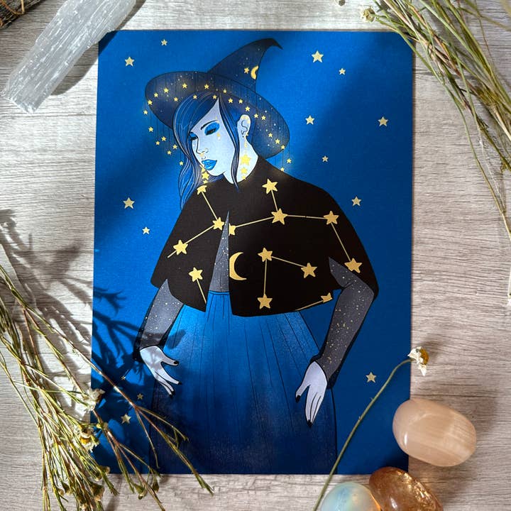 Impresión de Arte de Bruja Astral - 8x10" y 5x7" para venta al por mayor de Rainbow Coven Designs