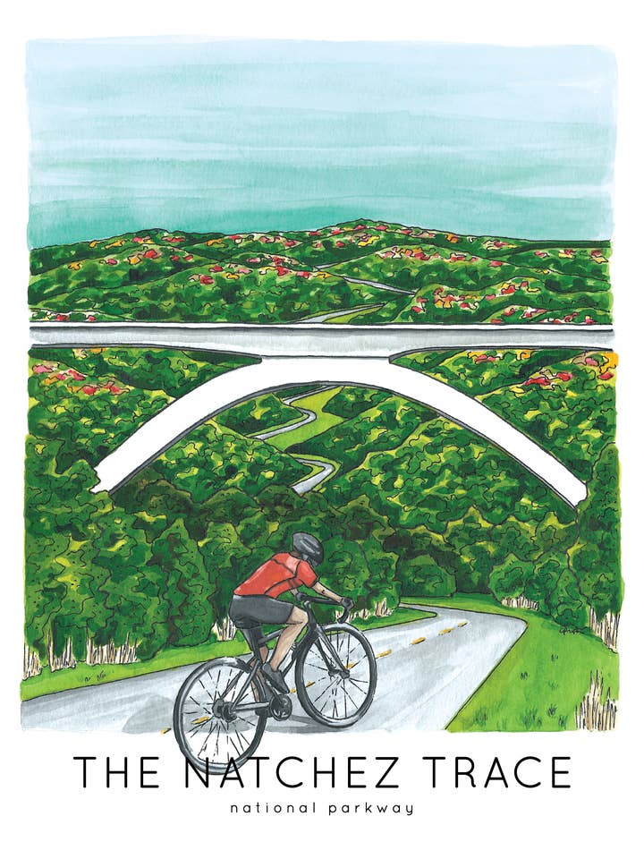 Natchez Trace National Parkway Print for wholesale by Jelly Press
