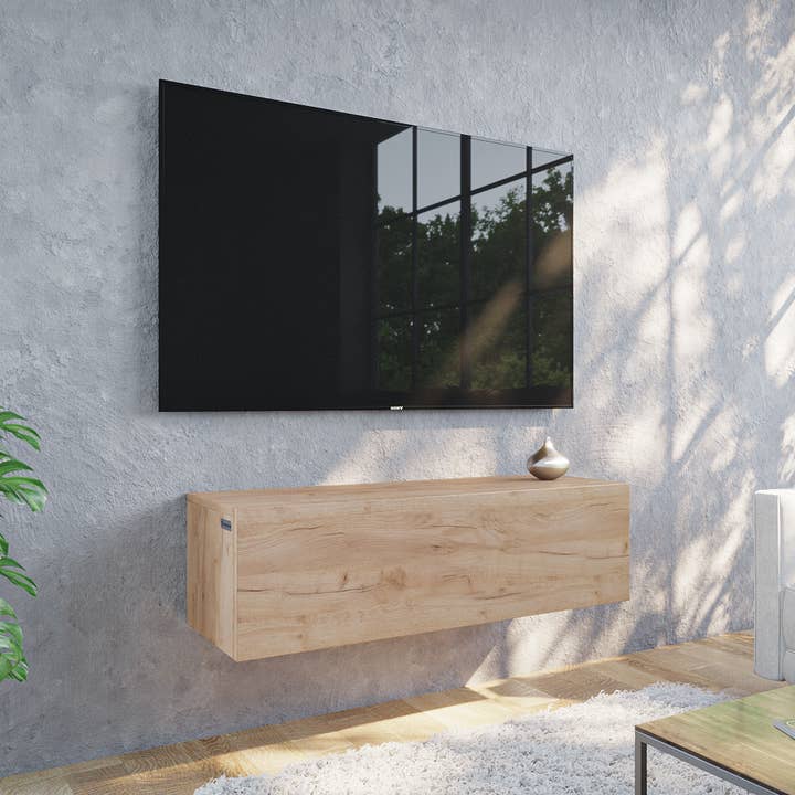 PLATAN ROOM - Wholesale Console Table - TV Cabinet TV Stand 105 cm Hanging or Standing Oak Gold1