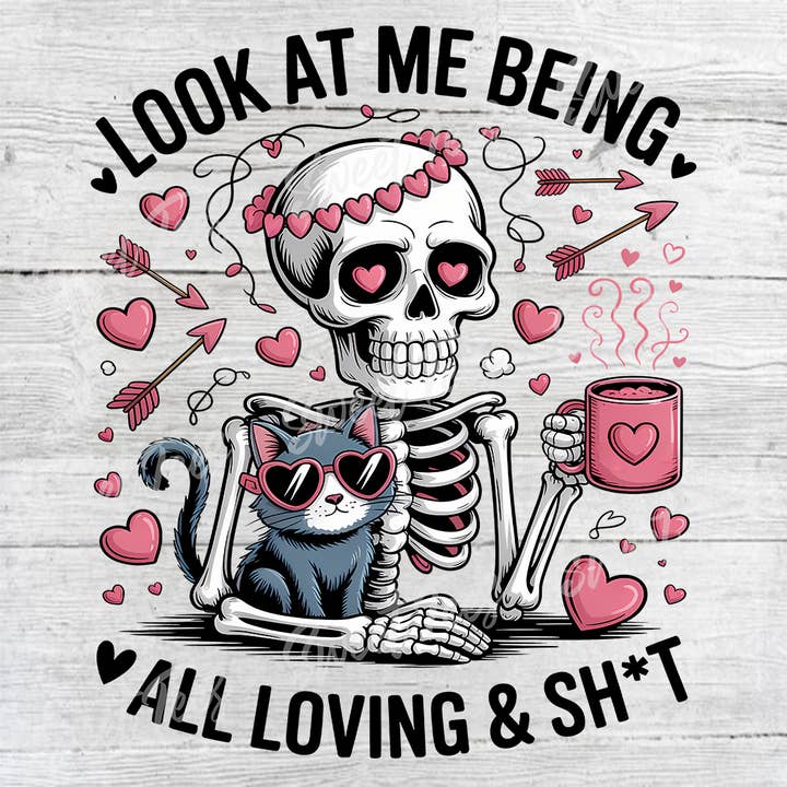 Titta på mig älska & skit Valentine Sublimeringstransfer för wholesale av Sweet Tees