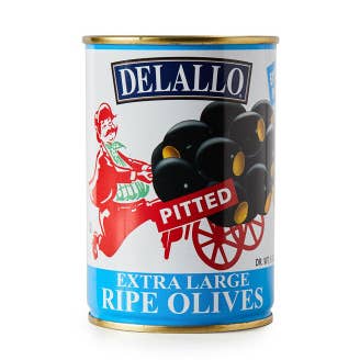 Pitted Black Olives (Extra Large) for wholesale by Delallo